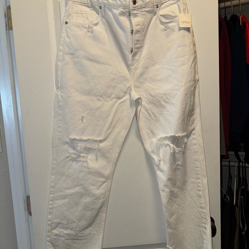 Free people White Distressed Men's Jeans